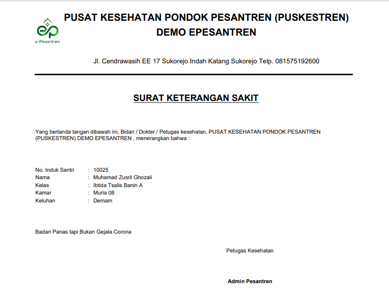 6.2 Cara Rekap Kesehatan | Lap.Kesantrian | Laporan – Pusat Tutorial